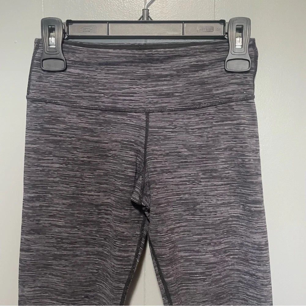 Lululemon Wunder Under Heathered Gray Black Tights Leggings Size 4